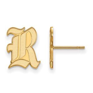 14k Gold Plated Silver Rice University Small Post Earrings